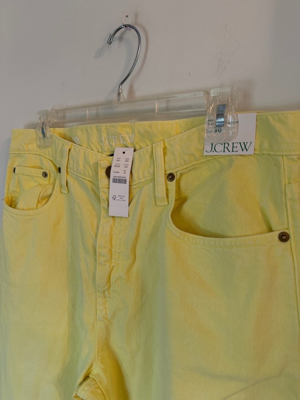 J.Crew mid rise Slouchy-straight garment-dyed yellow jeans 30 NWT - Picture 3 of 5